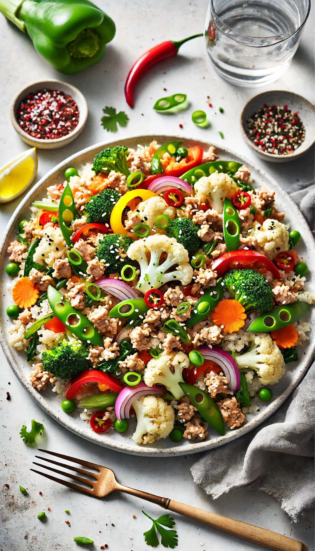 Healthy Ground Turkey and Cauliflower Rice Delight: A Flavorful, Nutritious Meal