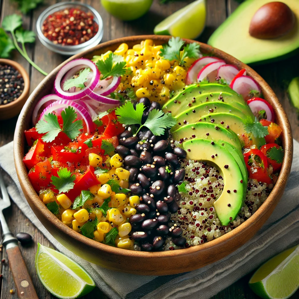 black bean quinoa bowl