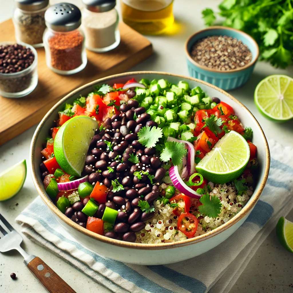 black bean quinoa bowl